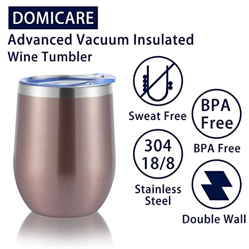 Stainless Steel Wine Tumbler Bulk with Lid (4 Count)