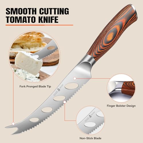 Cheese Knife Tomato Knife 5.5" Serrated Blade