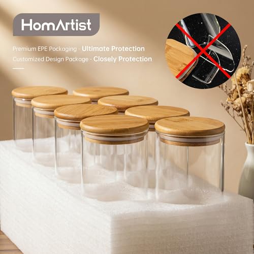79oz Tall Glass Pasta Storage Containers with Airtight Bamboo Lids (3 Count)