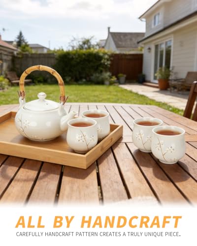 Japanese Tea Set Porcelain Tea Set with Teapot and Tea Cup Set for 4