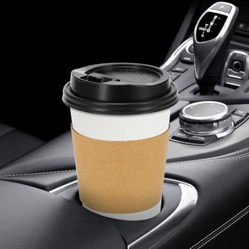 50 Pack 10 oz Disposable Coffee Cups With Lids and Sleeves (50 Count)