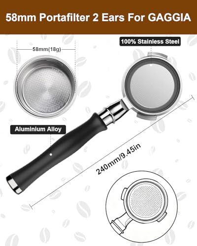58mm Bottomless Portafilter For Gaggia