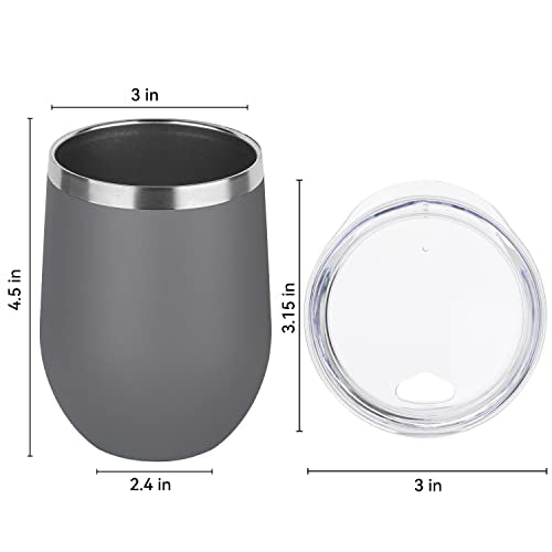 Stainless Steel Wine Tumbler Bulk with Lid (16 Count)
