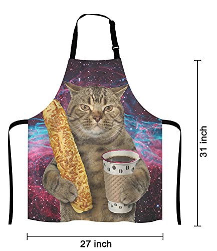 Funny Galaxy Cat Adjustable Bib Apron