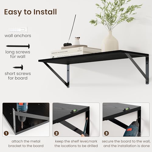 Deep Floating Shelves for Wall (2 Count)