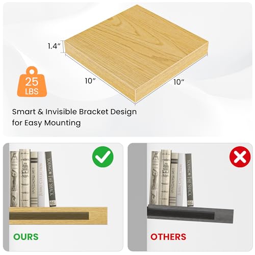 Square Floating Shelves for Wall (4 Count)
