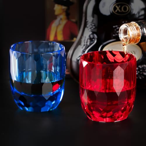Crystal Whiskey Glasses Set of 2 Hand Blown Old Fashioned Glasses (2 Count)