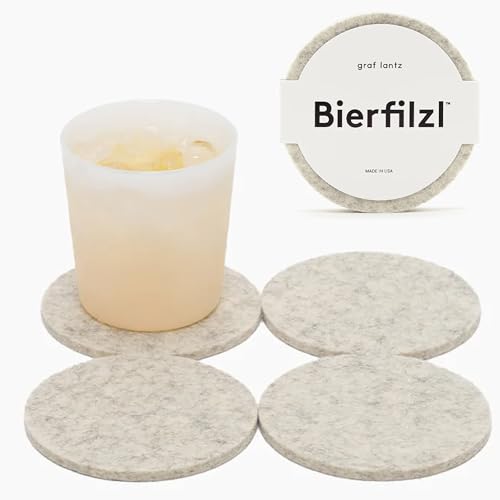 Bierfilzl Merino Wool Round Coasters Set of 4 (4 Count)