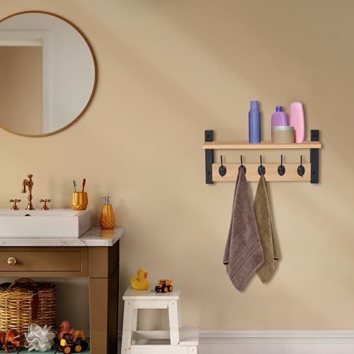 Coat Rack Wall Mount with Shelf