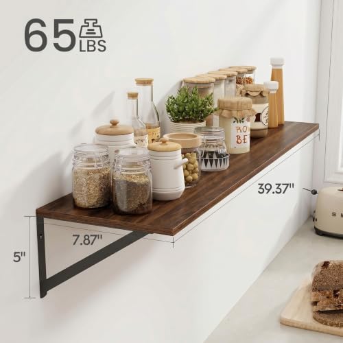 Black Deep Floating Shelves for Wall