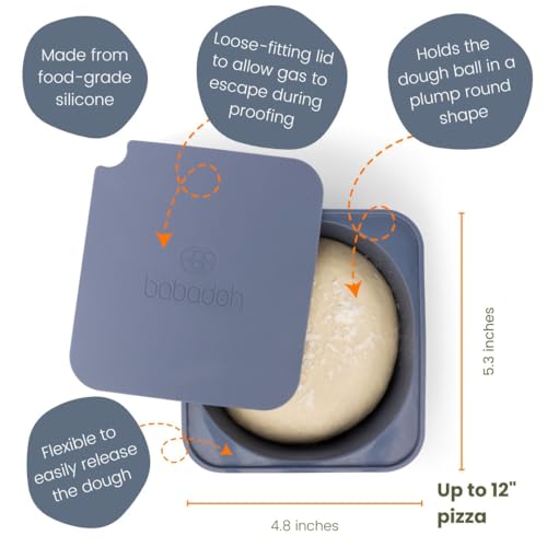 Pizza Dough Proofing Silicone Containers with Lids (6 Count)