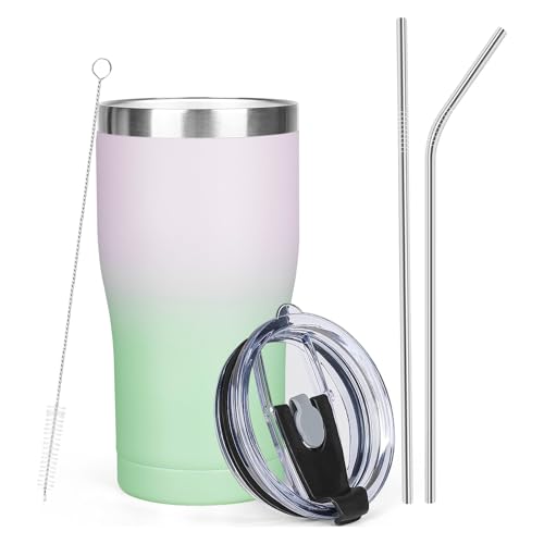 20oz Insulated Tumbler with Lid Straw Travel Coffee Mug Cup