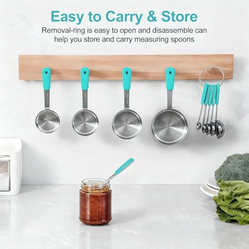 Measuring Cups and Spoons Set Stainless Steel 10 Piece for Cooking and Baking (10 Count)