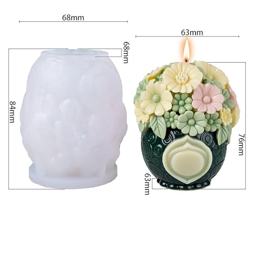 Bulk Flower Bottle Tulip Rose Cylinder Molds Silicone Wave Spiral Candle Mold