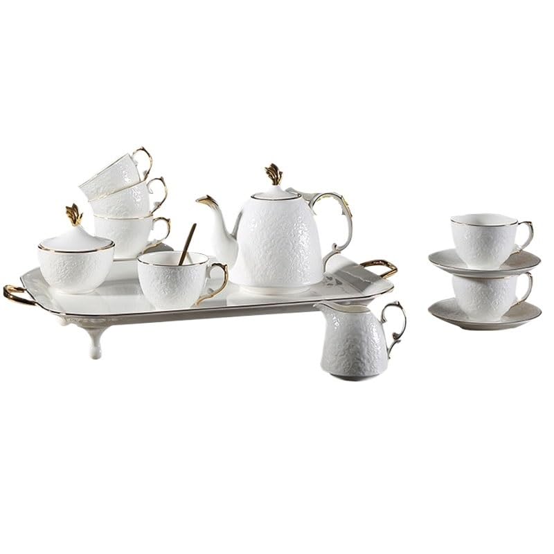 Light Luxury Bone China Coffee Cup Afternoon Tea Teapot Sets Banquet Set Bring Tray of Wedding Gifts