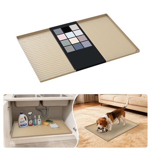 Waterproof Silicone Under Sink Mat 28'' x 22'' Shelf Liner for Kitchen and Bathroom