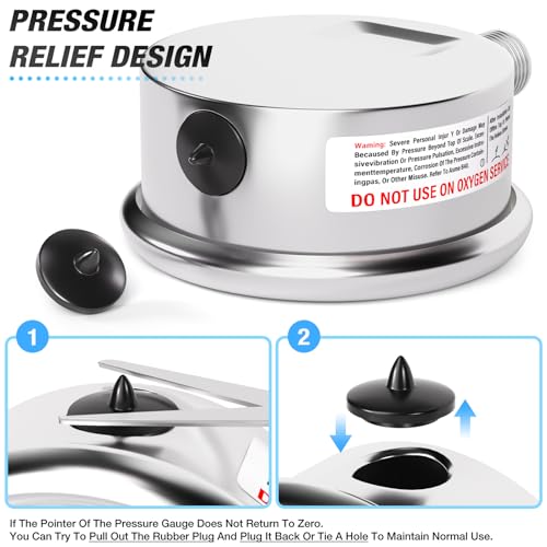 0~3000Psi Liquid Filled Pressure Gauge Stainless Steel with 316 Stainless Steel Joint 1