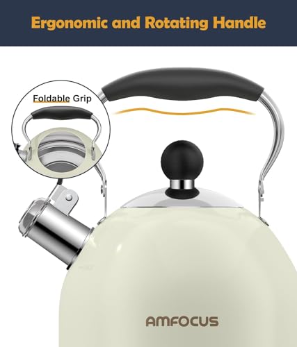 Tea Kettle 2 Quart Stainless Steel Whistling Tea Kettle