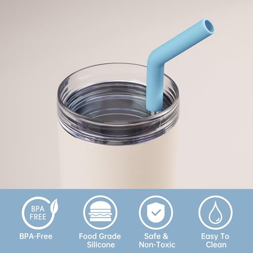 6 Pack Metal Straws with Silicone Tip Fit for Stanley 14 (6 Count)
