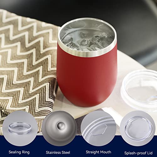 Stainless Steel Wine Tumbler Bulk with Lid (4 Count)