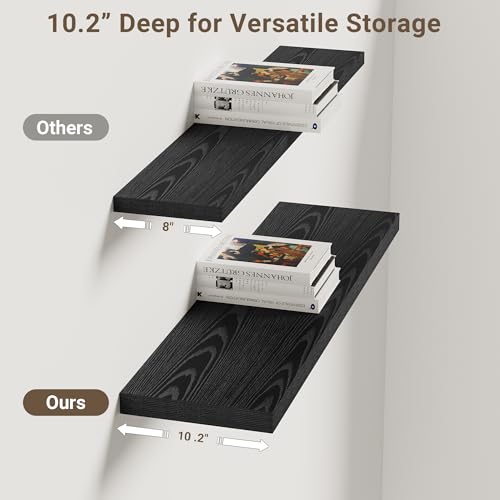 10 Inch Deep Floating Shelves 30x10” Set of 2 (2 Count)
