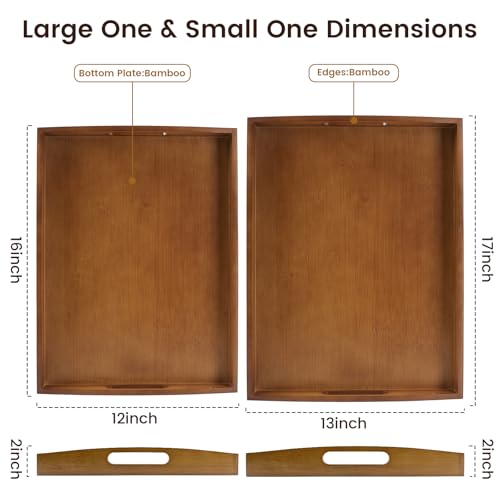 Bamboo Serving Tray with Handles (2 Count)