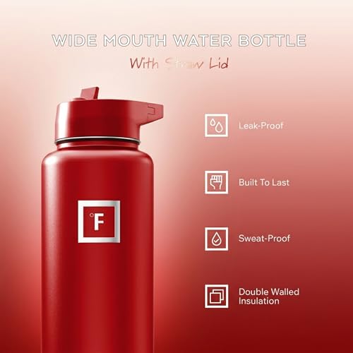 40 oz Wide Mouth Water Bottle with Straw
