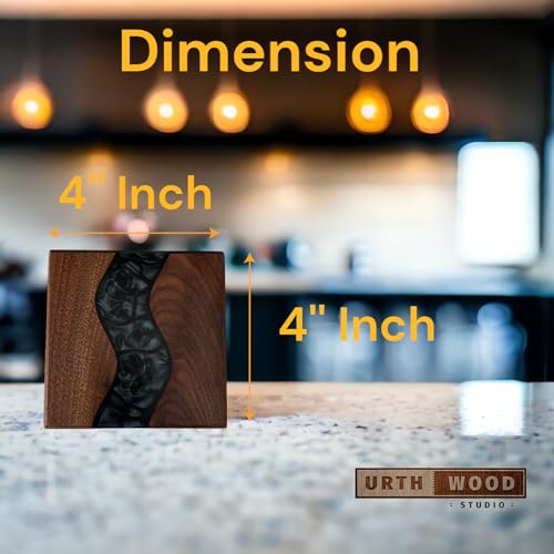 Wood Coaster Set for Drinks (4 Count)
