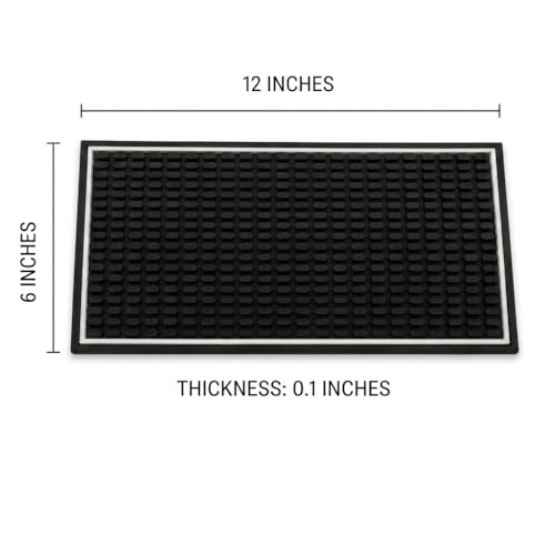 Bar Mat 12in x 6in. 1cm Thick Durable and Stylish Bar Mat for Spills (2 Count)