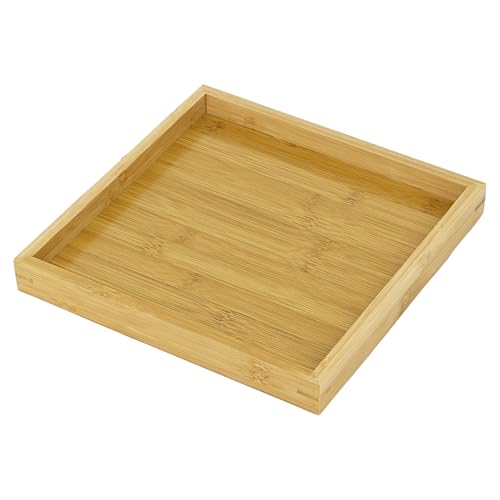Natural Bamboo Serving Tray Platter 9.75 x 9.75 Square