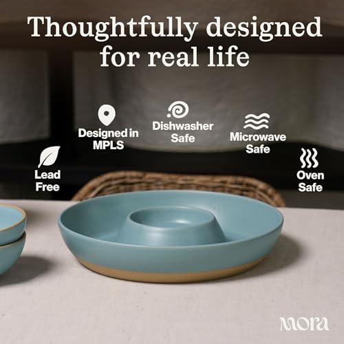 Mora Ceramic Chips and Dip Serving Tray
