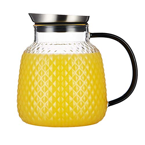 40 ounces “Pineapple Series” Glass Pitcher with Stainless Steel Lid
