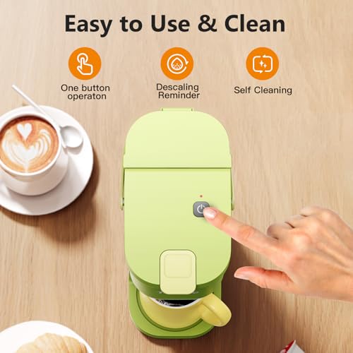 Mini Single Serve Coffee Maker for K Cups and Grounds with Handle