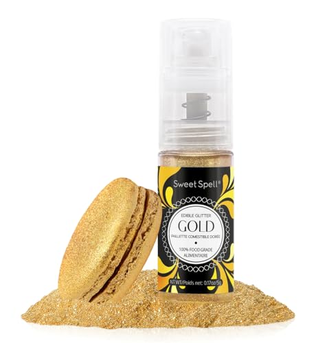 Gold Edible Glitter Spray for Cakes
