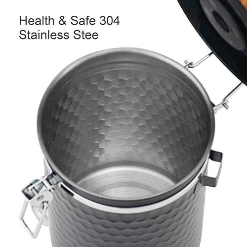 Coffee Canisters Airtight Coffee Bean Storage Container Kitchen Stainless Steel Food Storage Container with Scoop Date Tracker & CO2 Valve 61Fl Oz (60.8652 Fl Oz)