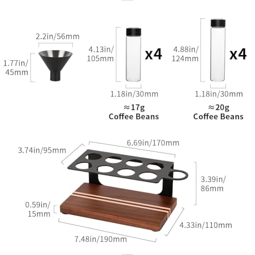 Coffee Bean Storage Tubes Single Dose Coffee Bean Cellars 8 Pcs with One (8 Count)