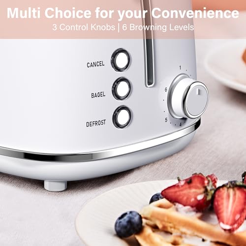 2 Slice Toaster Retro Stainless Steel with Bagel