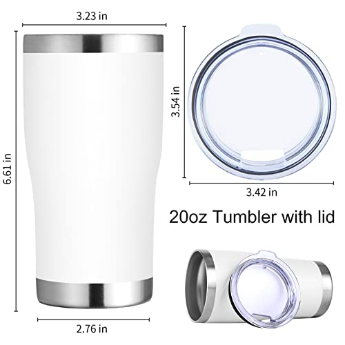 20oz Tumbler with Lid Stainless Steel Tumblers Bulk (12 Count)