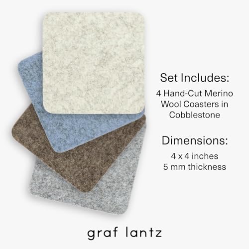 Bierfilzl Merino Wool Square Coasters Set of 4 (4 Count)