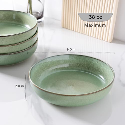 8.75'' Large Ceramic Pasta Bowls (4 Count)