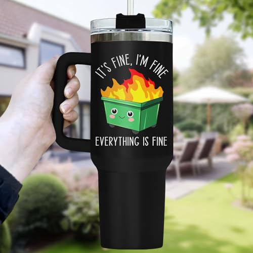 Dumpster Fire This Little 40 oz Tumbler with Handle