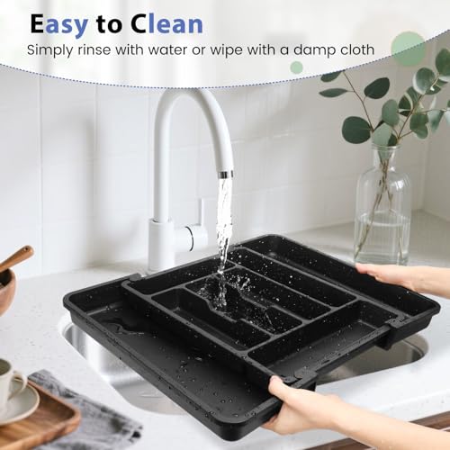 Large Silverware Organizer Tray for Kitchen Drawer Utensils Thicker