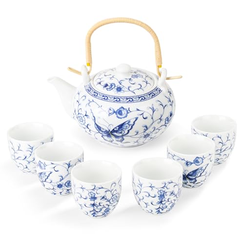 Chinese Blue and White Porcelain Tea Set with 1 Teapot Set