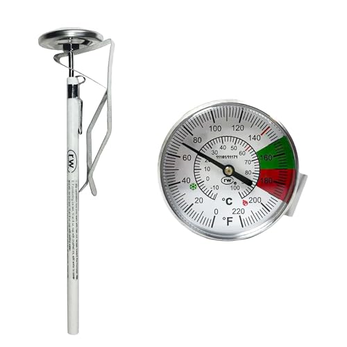 7″ Easy Steam Dial Thermometer 45mm Dial with Red Green Zones