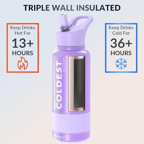 Coldest Insulated Water Bottle with Straw Lid