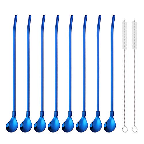 Straw Spoon 8PCS 8.5inch 18 (8 Count)