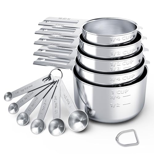 Stainless Steel Measuring Cups & Spoons Set