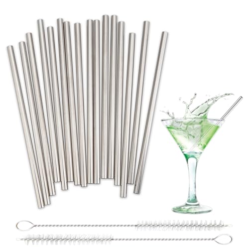 16 Pack 5 Inch Extra Short Metal Coffee Stir Straws
