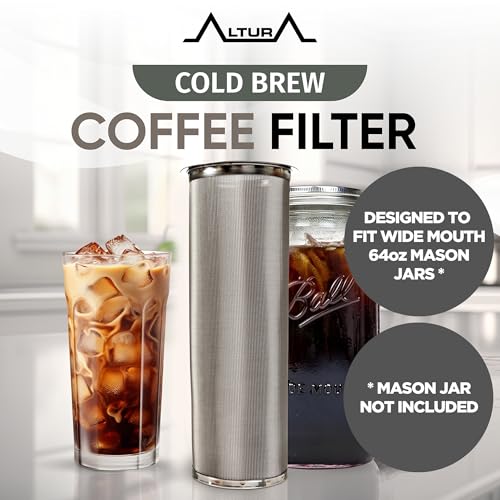 The TUBE+ Cold Brew Coffee Maker and Tea Infuser for Wide Mouth Mason Jars