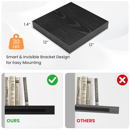Square Floating Shelves for Wall (3 Count)